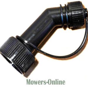 Lawn mower fuel line connector with fittings