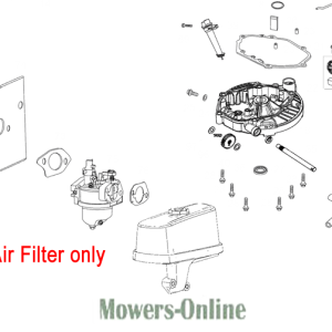 Air filter assembly parts diagram for lawn mower