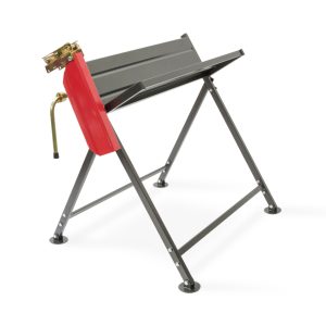 Folding sawhorse work stand with clamp
