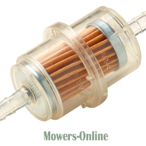 Inline fuel filter with pleated paper element