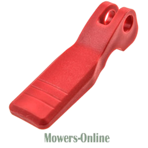 Red lawn mower blade connector bracket