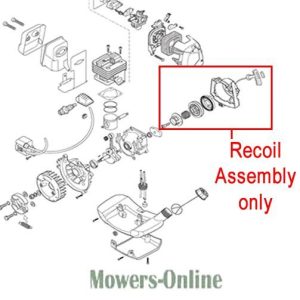 Recoil assembly parts diagram for mower engine