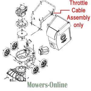 Throttle cable assembly diagram for lawn mower engine
