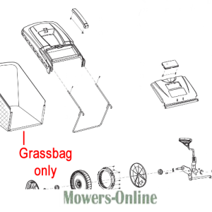 Grassbag and mower parts diagram