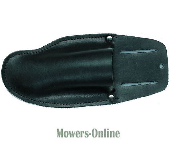 P - Mowers Online Black leather tool belt pouch with snap closure