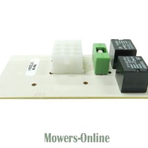 PCB circuit board with relays and components