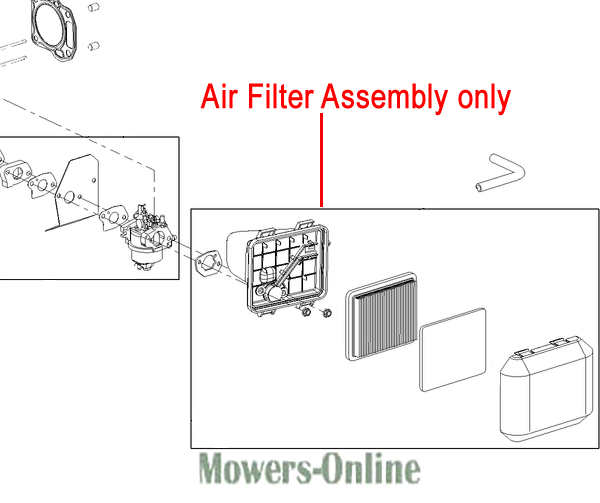 yusdszm5aq1.png - Mowers Online Air filter assembly replacement parts diagram