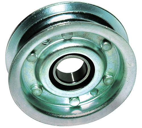 yxh5ulmglzo.jpg - Mowers Online Pulley wheel with grooved rim and central bearing