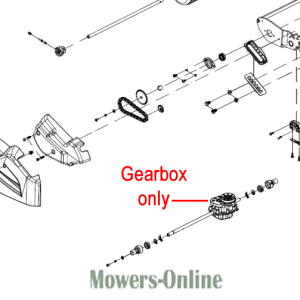 Lawn mower gearbox exploded parts diagram