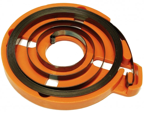 zc5e5wv1xgr.png - Mowers Online Coiled orange extension cord with black stripe