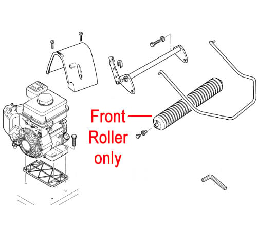 zgpdwfqwu1e.jpg - Mowers Online Front roller assembly for plate compactor