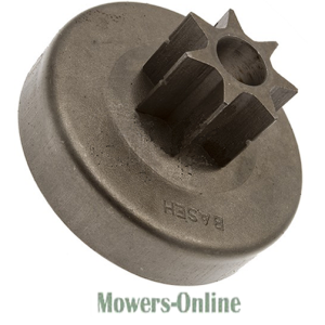 Lawn mower spindle pulley with gear teeth