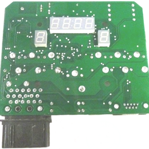 Circuit board with display and connector port