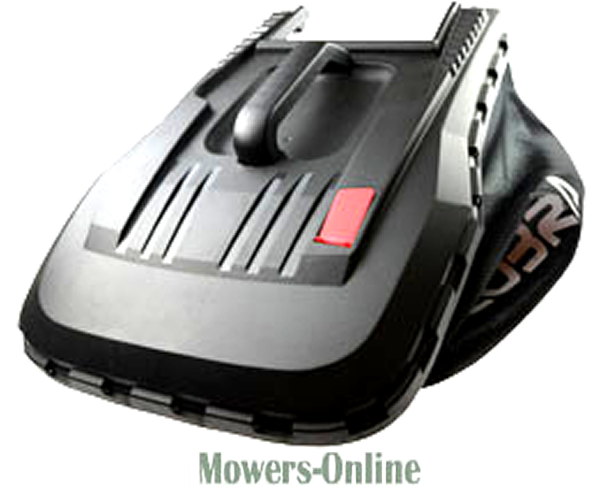 zk3pooqhkvo.png - Mowers Online Robotic lawn mower with silver and black design