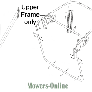 Upper frame assembly diagram for mower deck