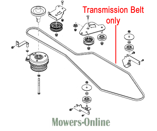 zow5ojderfy.png - Mowers Online Transmission belt parts diagram for lawn mower