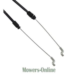 Two lawn mower control cables with handles