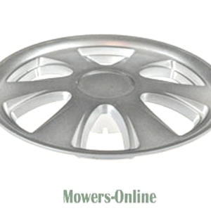 Plastic lawn mower wheel with spoke design
