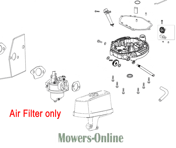 zqfl5zmwxrn.png - Mowers Online Air filter replacement parts diagram for mower