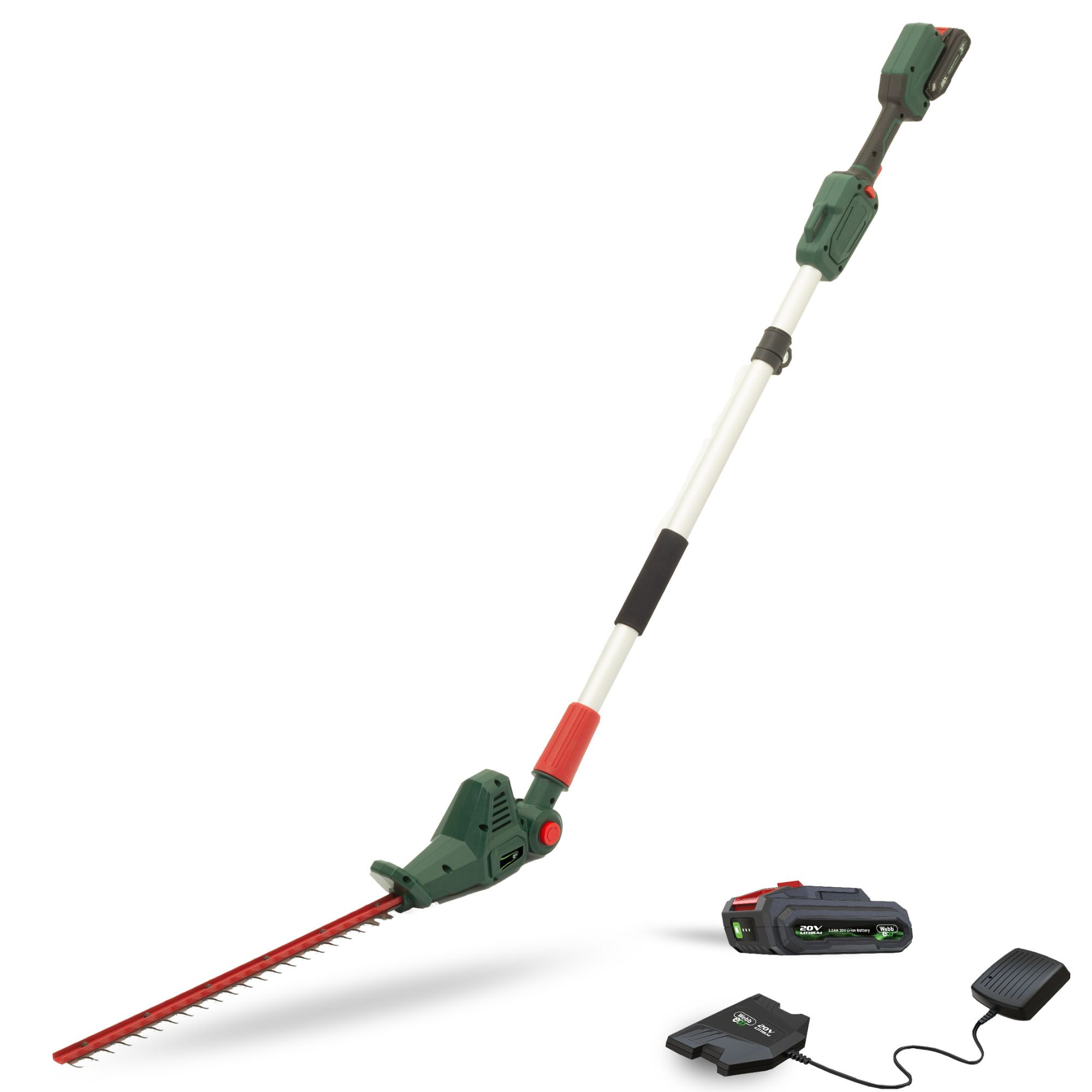 zqxtvypiyqa.jpg - Mowers Online Cordless pole hedge trimmer with battery and charger