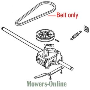 Lawn mower engine belt and pulley parts diagram