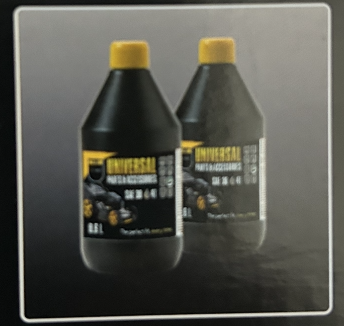 zt0kumlqekf.png - Mowers Online Two black bottles with yellow caps, universal oil additive