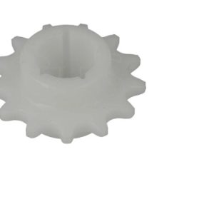 Plastic sprocket gear with teeth and center hole