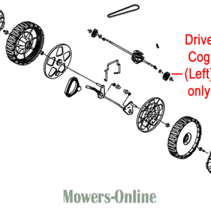 Lawn mower drive cog left side assembly diagram