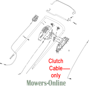 Clutch cable assembly diagram for lawn mower