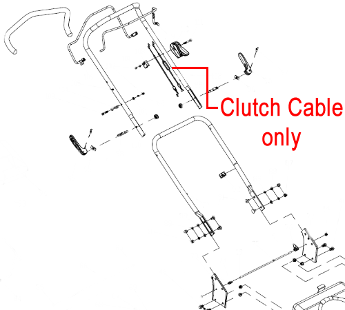 zxzfhgbuzhz.png - Mowers Online Clutch cable assembly diagram for lawn mower