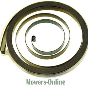 Coiled lawn mower drive belt with hook end
