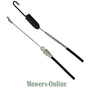 Two lawn mower control cables with handles